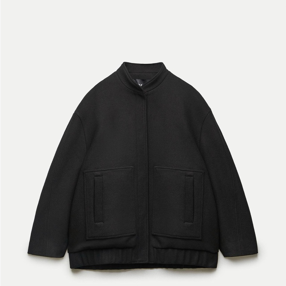 Zara Black Bomber Jacket
